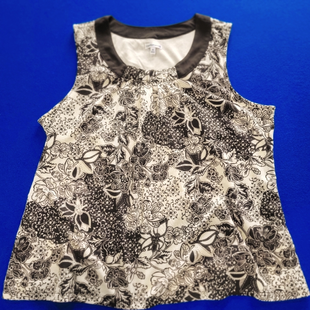Croft & Barrow Brown And Cream Sleeveless Top / Size 1X